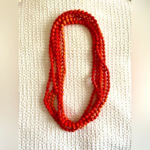Fabric wrapped beaded necklace